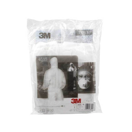 3M 4515白色帶帽連體防護服