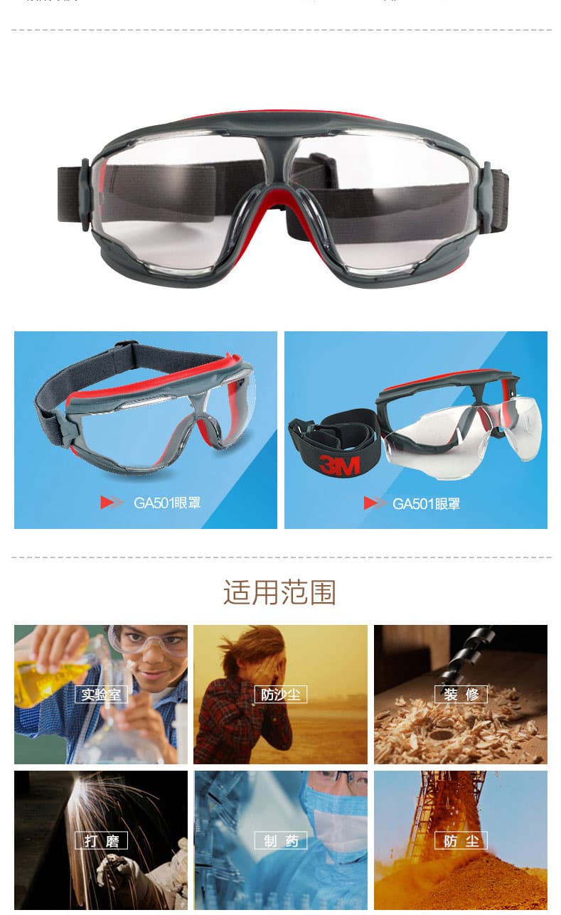 3M GA501防液體飛濺護目鏡--廣州眼罩供應商